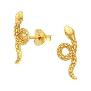14K Gold Vermeil Snake Stud Earrings | Bold & Edgy